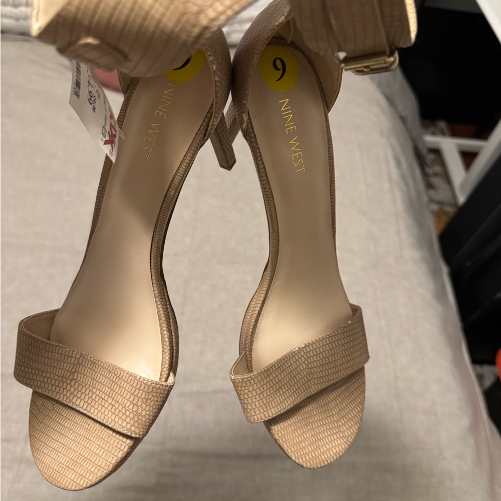 Nine West Beige Textured Heels
